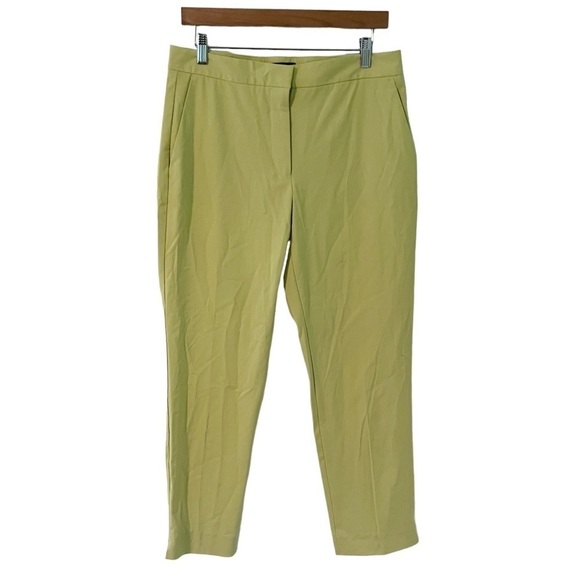Zara Neon Yellow Straight Leg Ankle Trouser Pants - Picture 5 of 14